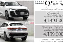 All NEW Audi Q5 e-Hybrid ราคาอย่างเป็นทางการ : 4,149,000 – 4,199,000 (นำเข้า CBU) | PHEV 367 แรงม้า Audi Q5 e-Hybrid