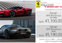Ferrari 849 Testarossa ราคาอย่างเป็นทางการ เริ่มต้น 41,100,000 บาท | V8 4.0 เทอร์โบคู่ + มอเตอร์ไฟฟ้า 3 ตัว PHEV Ferrari 849 Testarossa