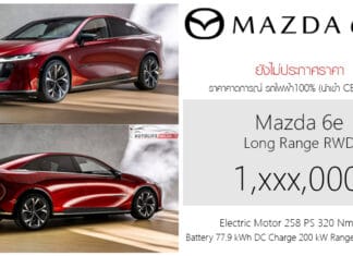 Mazda 6e รถไฟฟ้า100% ราคาคาดการณ์ : 1,xxx,000 บาท (นำเข้า CBU จีน) | แบต 77.9 kWh วิ่ง 654 km.