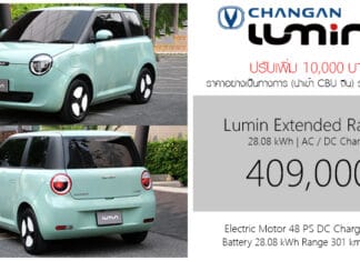 ปรับเพิ่ม 10,000 ! ChangAn Lumin DC รถไฟฟ้า100% ราคาอย่างเป็นทางการ : 409,000 บาท (นำเข้า CBU) ChangAn Lumin