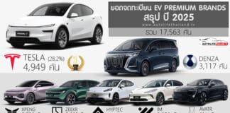 สรุป ยอดจดทะเบียน รถ EV Premium Brand ในไทย ปี 2025 รวม 17,563 คัน | TESLA ครองแชมป์ อันดับ1 ยอดจดทะเบียน
