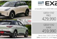 GEELY EX2 รถไฟฟ้า100% ราคาอย่างเป็นทางการ : 429,990 – 459,990 บาท