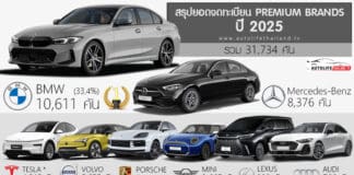 สรุปยอดจดทะเบียน รถพรีเมียม Premium Brand ในไทย ปี 2025 รวม 31,734 คัน (-8.1%) : BMW ครองแชมป์ ยอดจดทะเบียน
