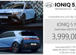 Hyundai IONIQ 5 N รถไฟฟ้า100% ราคาอย่างเป็นทางการ : 3,999,000 บาท (นำเข้า CBU) | 650 แรงม้า ชาร์จ DC 350 kW Hyundai IONIQ 5 N