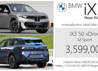 BMW iX3 Neue Klasse (NA5) รถไฟฟ้า100% ราคาอย่างเป็นทางการ : 3,599,000 บาท (นำเข้า CBU ยุโรป) วิ่งระยะ 805 km. (WLTP) BMW iX3 Neue Klasse