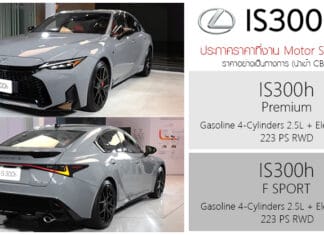 เปิดสเป็ค – ภาพรถคันจริง NEW Lexus IS300h (2026) : F Sport สีเทาใหม่ Titanium Carbide Grey / เบาะแดง Prominence Lexus IS300h (2026)