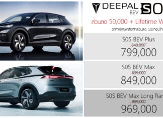 ส่วนลด 50,000 ! Deepal S05 BEV รถไฟฟ้า100% ราคาพิเศษ : 799,000 – 969,000 บาท (ประกอบไทย) | พร้อม Lifetime Warranty Deepal S05