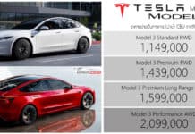 TESLA Model 3 MY2026 ราคาอย่างเป็นทางการ : 1,149,000 – 2,099,000 บาท | ยกเลิก รุ่น Premium LR AWD