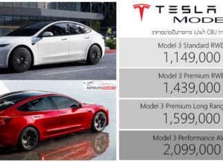 TESLA Model 3 MY2026 ราคาอย่างเป็นทางการ : 1,149,000 – 2,099,000 บาท | ยกเลิก รุ่น Premium LR AWD