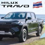 Toyota Hilux TRAVO ผลิตไทย ส่งขายญี่ปุ่น ภายในโทนสีดำ-เขียว Mineral ค่าตัว 4,980,000 เยน (1,045,000 บาท)