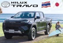 Toyota Hilux TRAVO ผลิตไทย ส่งขายญี่ปุ่น ภายในโทนสีดำ-เขียว Mineral ค่าตัว 4,980,000 เยน (1,045,000 บาท)