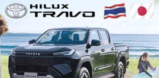 Toyota Hilux TRAVO ผลิตไทย ส่งขายญี่ปุ่น ภายในโทนสีดำ-เขียว Mineral ค่าตัว 4,980,000 เยน (1,045,000 บาท)