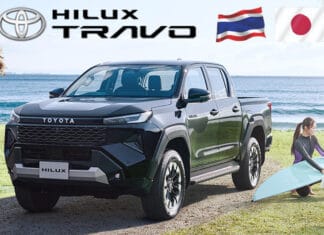 Toyota Hilux TRAVO ผลิตไทย ส่งขายญี่ปุ่น ภายในโทนสีดำ-เขียว Mineral ค่าตัว 4,980,000 เยน (1,045,000 บาท)