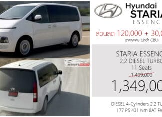 ส่วนลด 120,000 + 30,000 ! ราคาพิเศษ Hyundai STARIA ESSENCE 2.2 DIESEL TURBO 8AT : 1,349,000 บาท | รุ่นเริ่มต้น เบาะ 11 ที่นั่ง