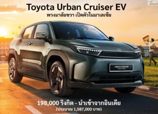 Toyota Urban Cruiser EV รถไฟฟ้า100% พวงมาลัยขวา เปิดตัวในมาเลเซีย ถูกกว่า BZ4X Toyota Urban Crusier EV