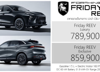 Forthing Friday REEV ราคาอย่างเป็นทางการ : 789,900 – 859,900 บาท (นำเข้า CBU จีน) | B-SUV เบนซิน 1.5 ปั่นไฟ แบต 31.9 kWh Forthing Friday REEV