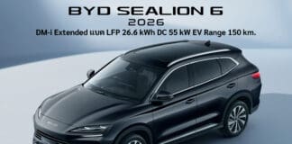 BYD Sealion 6 MY2026 เพิ่มรุ่นย่อยใหม่ DM-i Extended แบต 26.6 kWh ชาร์จ DC 55 kW เปิดตัวในไทย 21 สิงหาคม นี้ BYD Sealion 6 MY2026