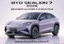 เปิดตัวในไทย 21 สิงหาคม นี้ ! BYD Sealion 7 (MY2026) AWD Ultimate แบต 800V 91.39 kWh ชาร์จ DC 230 kW BYD Sealion 7 MY2026