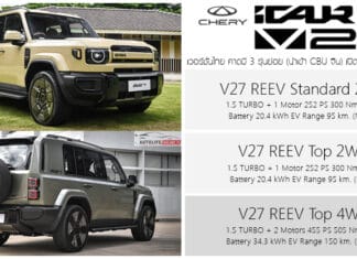 เปิดสเป็ค – ภาพรถคันจริง iCAUR V27 REEV 2WD / 4WD จาก CHERY พิกัด D-SUV 5 ที่นั่ง รอลุ้นราคา 1.1 – 1.3 ล้าน ?! iCAUR V27 REEV