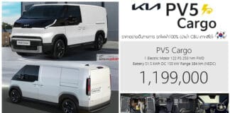 KIA PV5 Cargo รถตู้ไฟฟ้า100% ขนส่งเชิงพาณิชย์ ราคาอย่างเป็นทางการ : 1,199,000 บาท (นำเข้า CBU เกาหลีใต้) KIA PV5 Cargo