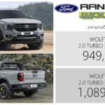 Ford Ranger WOLFTRAK ราคาอย่างเป็นทางการ : 949,000 – 1,089,000 บาท | ดีเซล 2.0 TURBO 10AT 2WD / 4WD Ford Ranger WOLFTRAK