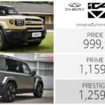 iCAUR V27 REEV จาก CHERY ราคาอย่างเป็นทางการ : 999,900 – 1,259,900 บาท | D-SUV 5 ที่นั่ง