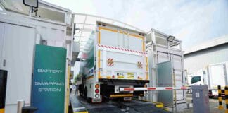 ISUZU ผนึกพันธมิตรเริ่มทดสอบสลับเปลี่ยนแบตเตอรี่รถบรรทุกไฟฟ้า ISUZU