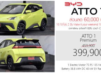 ส่วนลด 60,000 ! BYD ATTO 1 รถไฟฟ้า100% ราคาพิเศษ : 399,900 บาท (นำเข้า CBU จีน) | โปร 10.10 2 วัน 10-11 ตุลาคม 2026 BYD ATTO 1