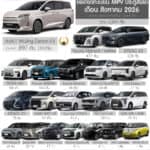 ยอดจดทะเบียน รถ MPV – VAN ประตูสไลด์ เดือน สิงหาคม 2026 รวม 2,641 คัน | Wuling Darion EV ครองแชมป์ ยอดจดทะเบียน