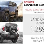 ปรับเพิ่ม 20,000 ! Toyota LAND CRUISER FJ ราคาอย่างเป็นทางการ : 1,289,000 บาท เบนซิน 2.7 4WD | มีผล 1 กันยายน 2026 Toyota Land Cruiser FJ