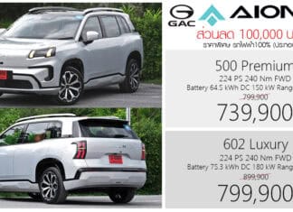 ส่วนลด 100,000 ! GAC AION V รถไฟฟ้า100% ราคา : 739,900 – 799,900 บาท (ประกอบไทย) | แคมเปญ Motor Expo 2026 GAC AION V