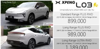 XPENG L03 รถไฟฟ้า100% ราคาอย่างเป็นทางการ : 899,000 – 1,189,000 บาท | รุ่น ULTRA ชิป Turing AI 3 ตัว ชาร์จ DC 3C 236 kW XPENG L03