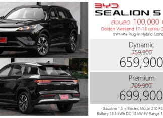 ส่วนลด 100,000 ! BYD Sealion 5 DM-i PHEV ราคาอย่างเป็นทางการ : 659,900 – 699,900 บาท (ประกอบไทย) | 17-18 ตุลาคม นี้ BYD Sealion 5