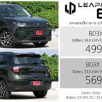 LEAPMOTOR B03X รถไฟฟ้า100% ราคาอย่างเป็นทางการ : 499,000 – 569,000 บาท (นำเข้า CBU จีน) | B-SUV